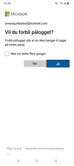 Velg ønsket alternativ