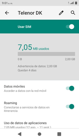 Activar o desactivar Roaming