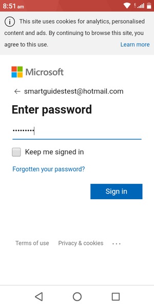 Enter your password and select Sign in