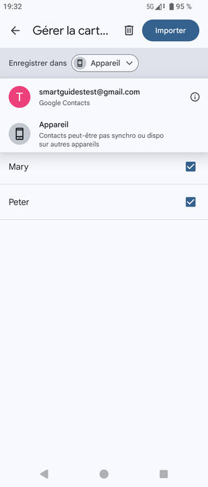 Sélectionnez votre compte Google