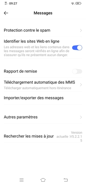 Sélectionnez Autres paramètres
