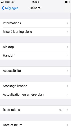 Sélectionnez Mise à jour du logicielle