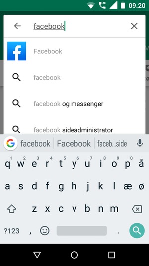 Indtast navnet på appen og vælg Søg