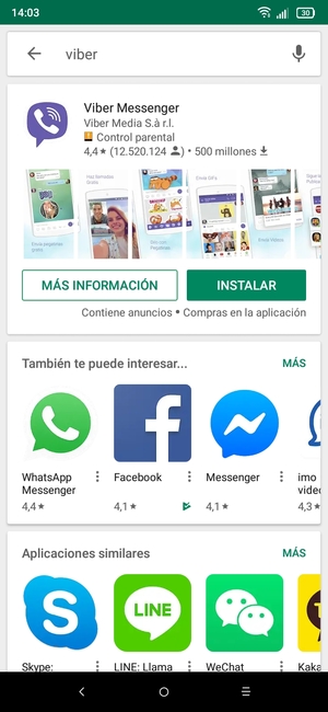 Seleccione la aplicación