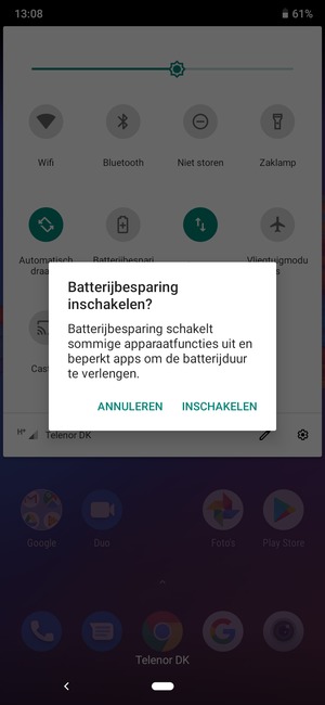 Selecteer INSCHAKELEN