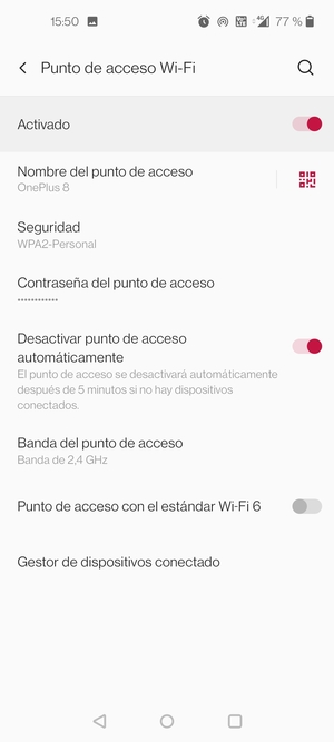 El teléfono ha sido configurado para su uso como módem