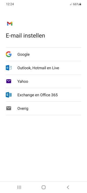 Selecteer Exchange en Office 365