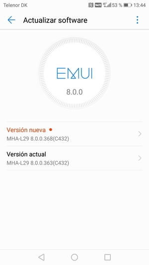 Si su teléfono no está actualizado, siga las instrucciones que aparecen en pantalla.