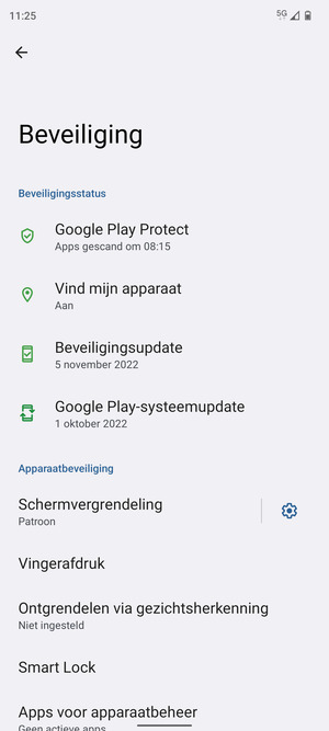 Uw telefoon is nu beveiligd met een schermvergrendeling