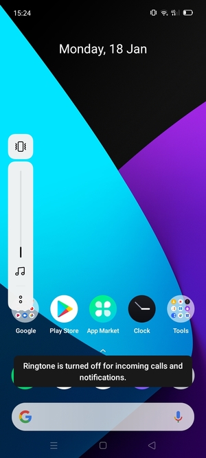 Select Vibrate to change to silent mode