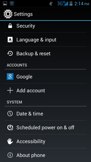 Scroll to and select Google