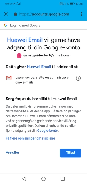 Wählen Sie Zulassen