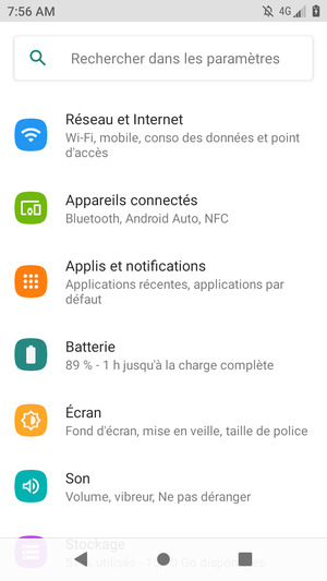 Sélectionnez Réseau et Internet