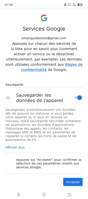 Sélectionnez Accepter