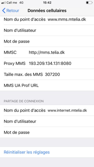 Faites défiler et sélectionnez Réinitialiser les réglages
