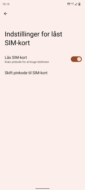 Vælg Skift pinkode til SIM-kort