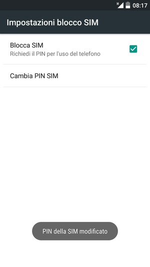 Il tuo PIN della SIM è stato modificato