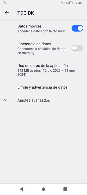 Para cambiar la red en caso de problemas de conectividad, seleccione Ajustes avanzados