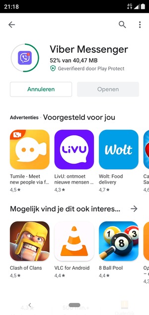 Wacht tot het installatieproces beëindigd is