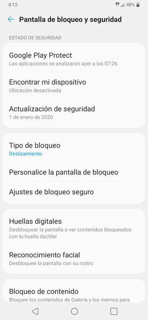 Seleccione Tipo de bloqueo