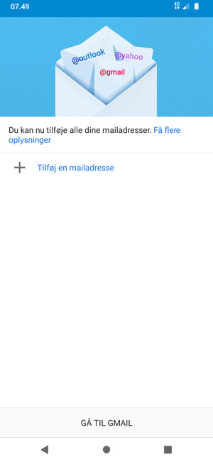 Vælg Tilføj en mailadresse