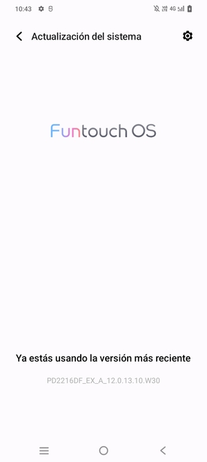 Si su teléfono está actualizado, verá la siguiente pantalla