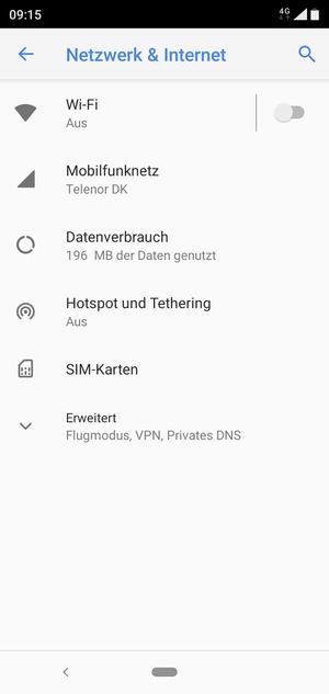 Wählen Sie Mobilfunknetz