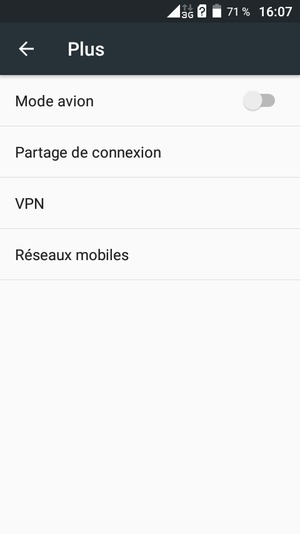 Sélectionnez Réseaux
mobiles