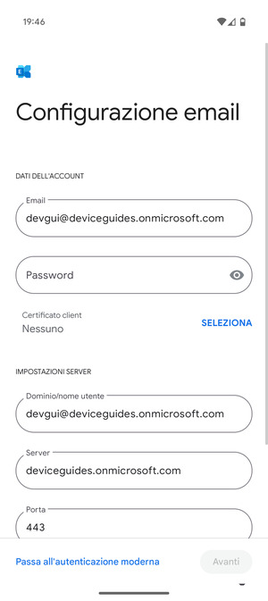 Inserisci la tua password