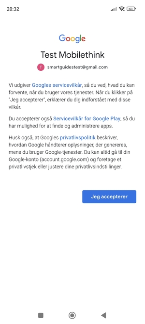 Vælg Jeg accepterer