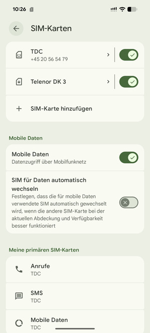 Ihre eSIM wurde
nun aktiviert