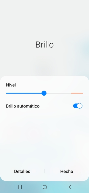 Active Brillo automático y seleccione Hecho