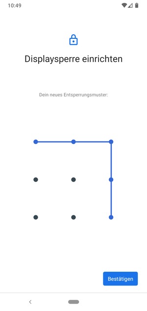 Zeichnen Sie das Entsperrmuster erneut und wählen Sie Bestätigen
