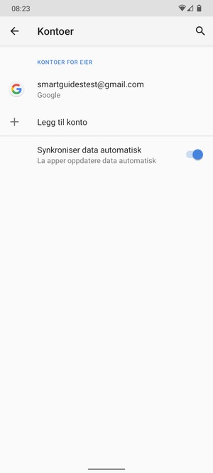 Velg din Google-konto