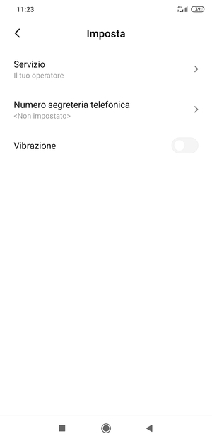 Seleziona Numero segreteria telefonica