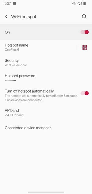 Your phone is now set up for use as a modem