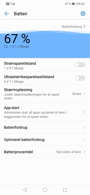 Slå Strømsparetilstand til