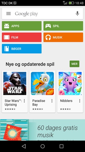 Tryck på sökfältet