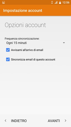 Seleziona AVANTI
