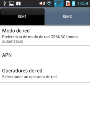 Seleccione la tarjeta SIM y seleccione Operadores de red