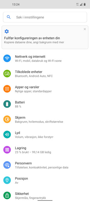 Velg Nettverk og internett