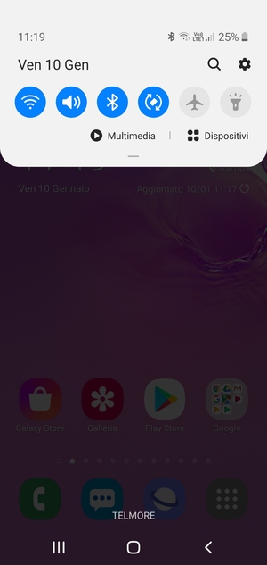 Scorri nuovamente verso il basso il menu in alto