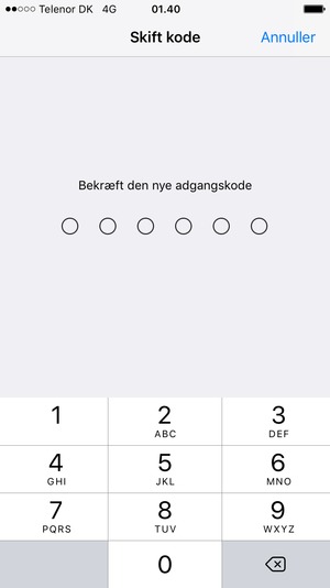 Genindtast din nye adgangskode