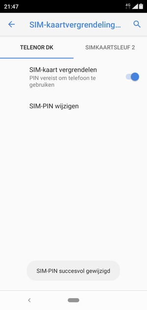 Uw SIM-PIN is gewijzigd