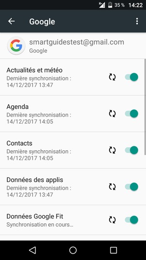 Vos informations seront synchronisées