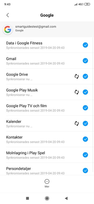 Din information kommer att synkroniseras