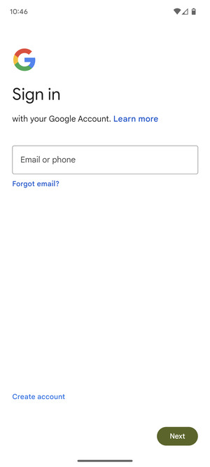 Enter your email address and select Next