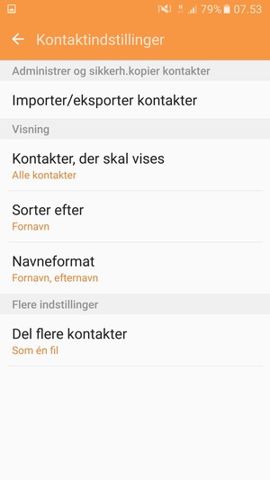 Vælg Importer/eksporter kontakter