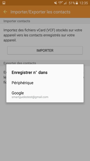Sélectionnez votre compte Google