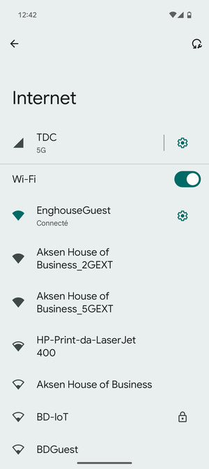 Vous êtes maintenant connecté au réseau Wi-Fi
